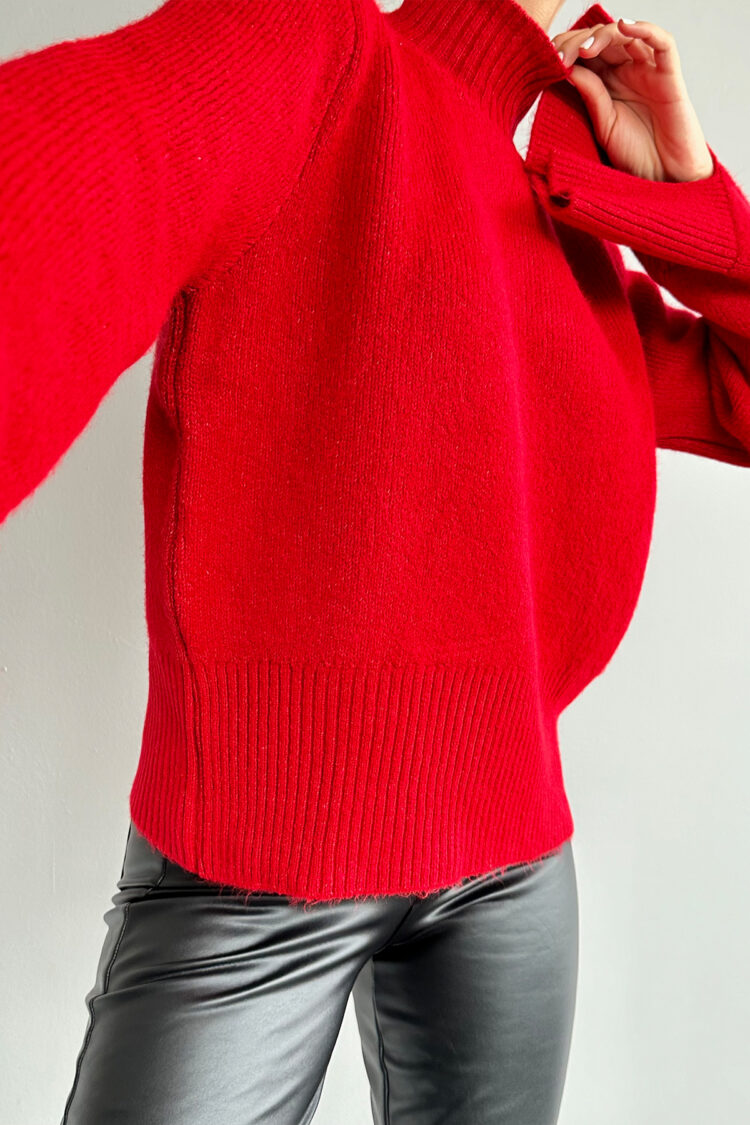 Knitted Sweater With Slit Sleeves