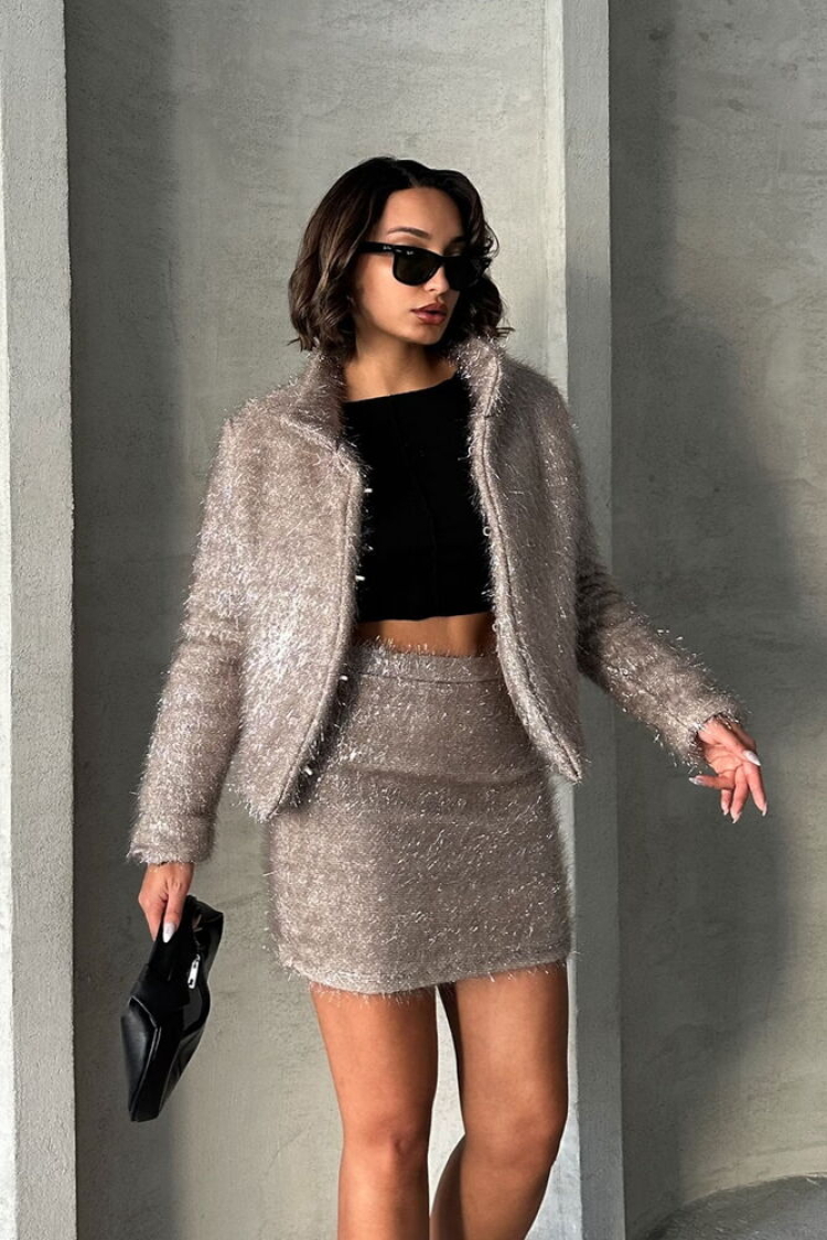 Glittery Fringed Wholesale Coat - Topshow - Globality Store - Women Clothes Wholesale Turkey