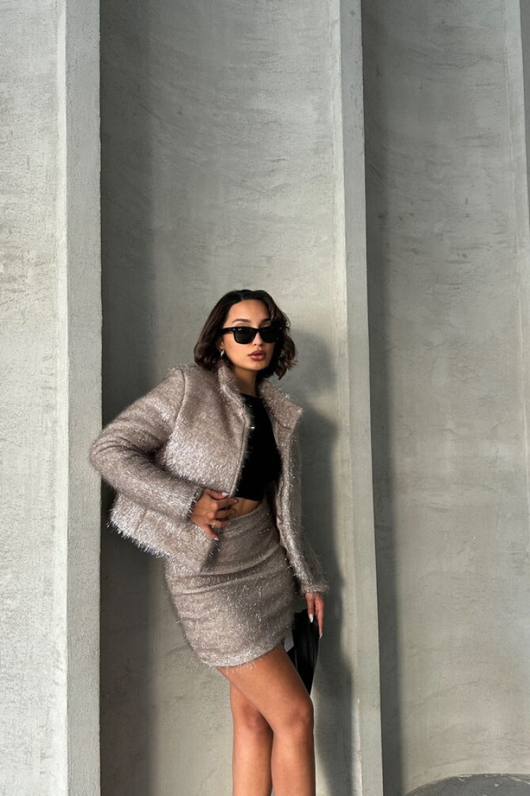Glittery Fringed Wholesale Coat