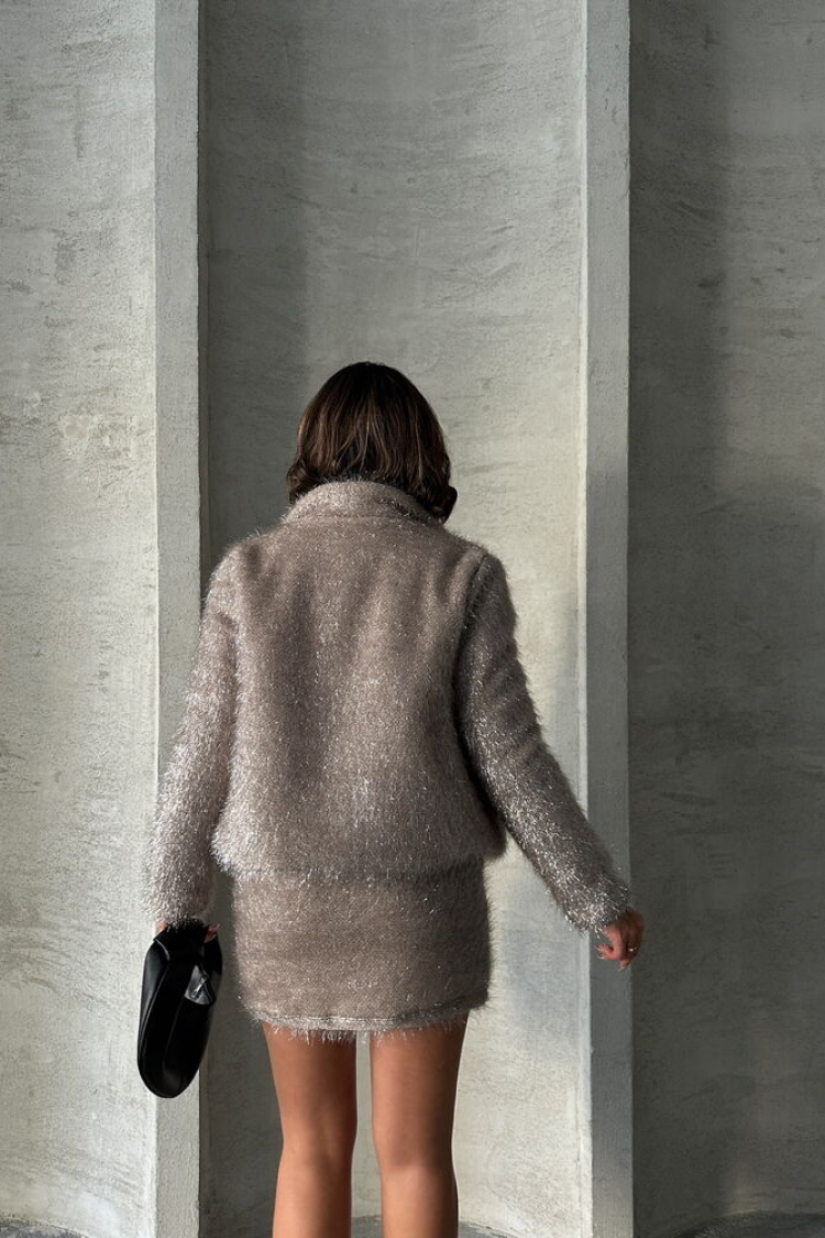 Glittery Fringed Wholesale Coat