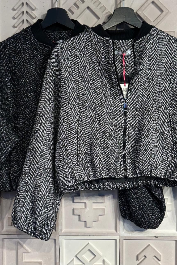 Bomber Jacket - Black - Cream Rouge - Globality Store - Women Clothes Wholesale Turkey