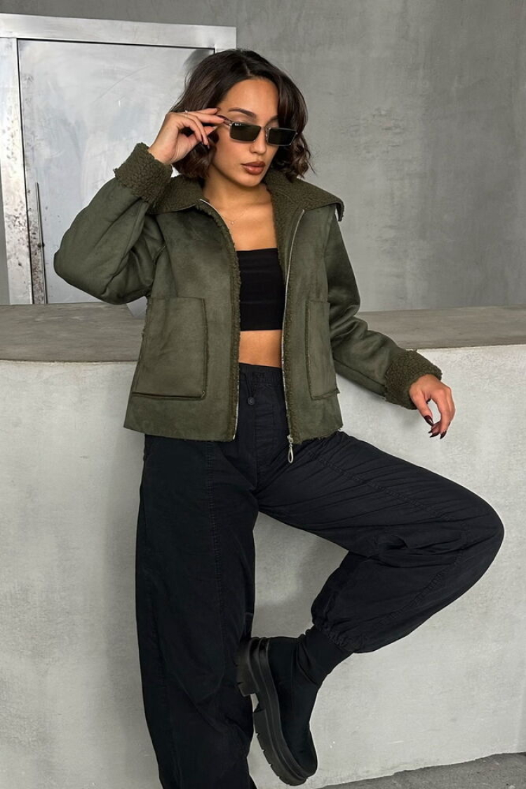F Suede Plush Wholesale Coat - Topshow - Globality Store - Women Clothes Wholesale Turkey