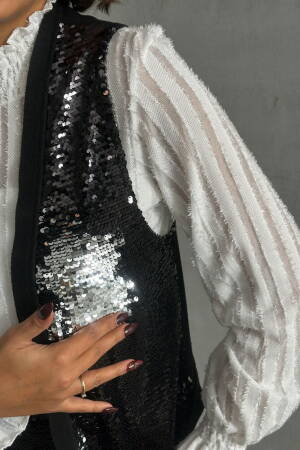 BlackSequined Wholesale Vest - Topshow - Globality Store - Women Clothes Wholesale Turkey