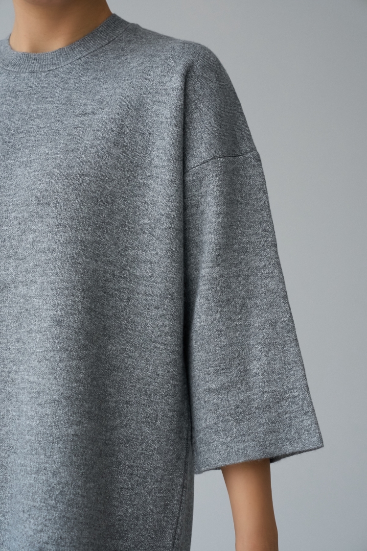 Plain Dress Without Darts - Gray