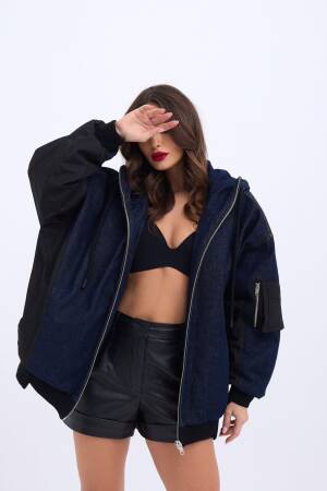 Coat - Blue - Fame - Globality Store - Women Clothes Wholesale Turkey