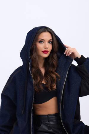 Coat - Blue - Fame - Globality Store - Women Clothes Wholesale Turkey
