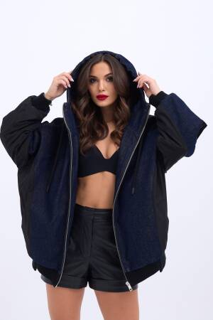 Coat - Blue - Fame - Globality Store - Women Clothes Wholesale Turkey