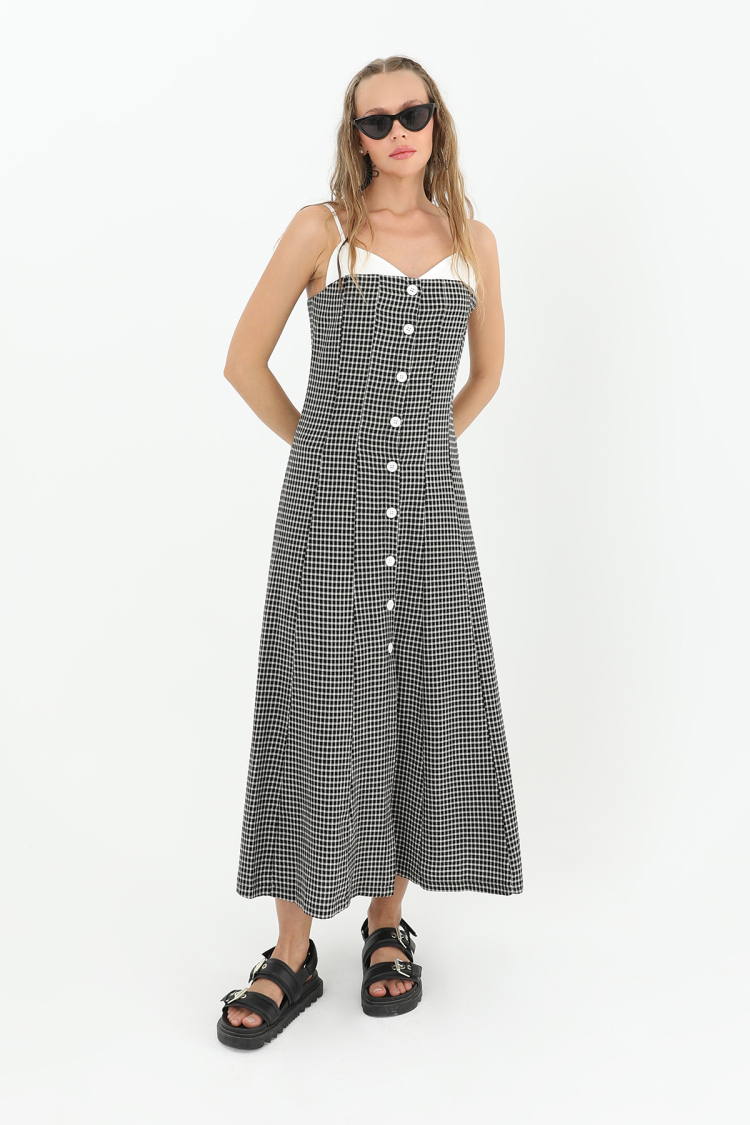 Women's Strappy Midi Length Dress - SOUL - Globality Store - Women Clothes Wholesale Turkey