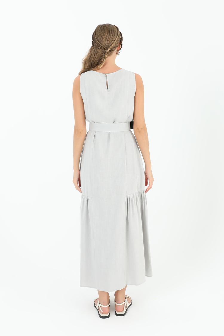 Women's Belted Linen Dress