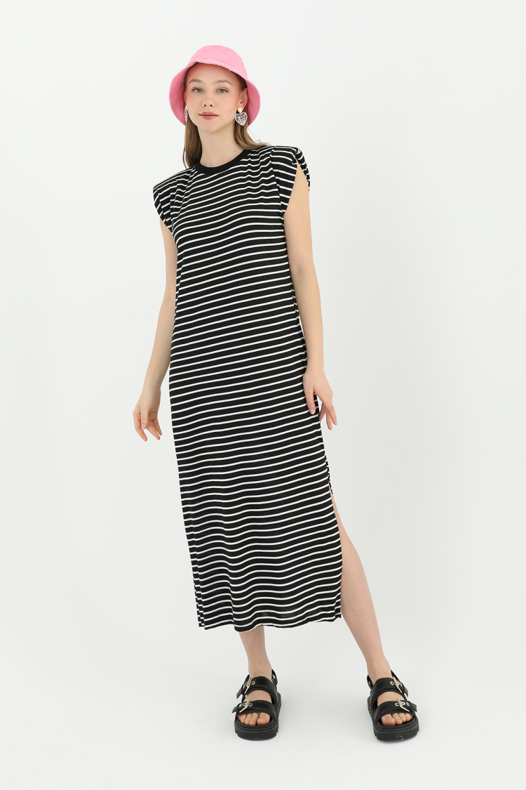 Women's Striped Basic Dress - SOUL - Globality Store - Women Clothes Wholesale Turkey
