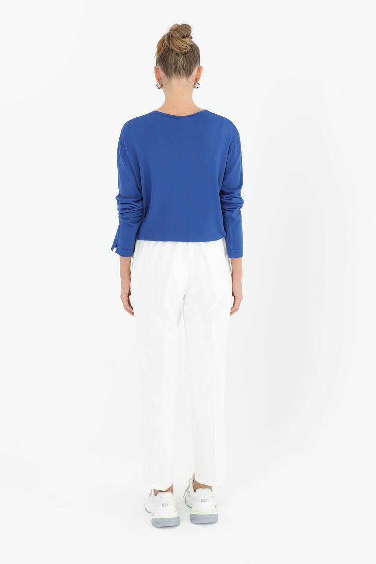 Women's Carrot Shape Fabric Trousers