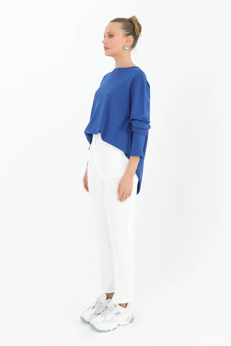 Women's Carrot Shape Fabric Trousers