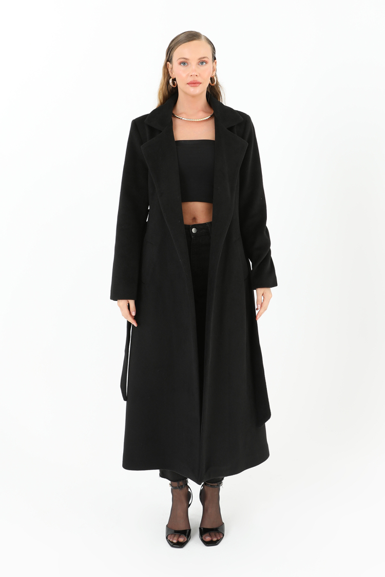 Women's Double Breasted Belted Coat - Puane - Globality Store - Women Clothes Wholesale Turkey