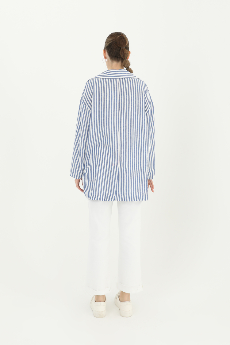 Women's Striped Linen Jacket