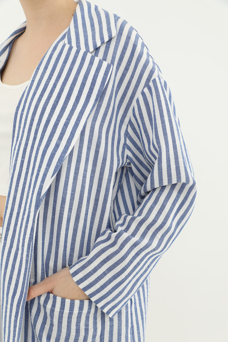 Women's Striped Linen Jacket