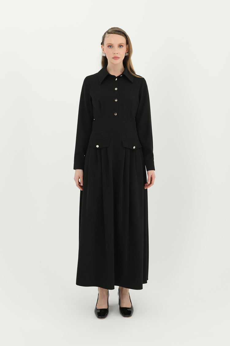 Women's Shirt Collar Dress - Puane - Globality Store - Women Clothes Wholesale Turkey