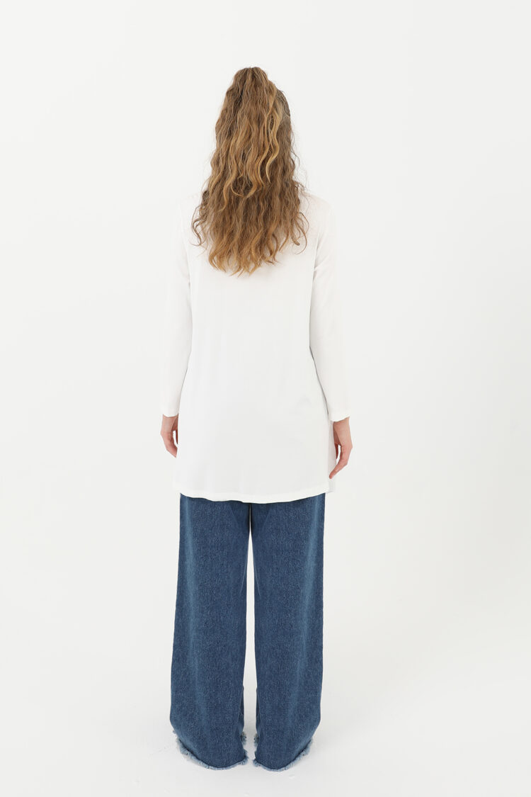 Women's Turtleneck Tulle Detail Blouse