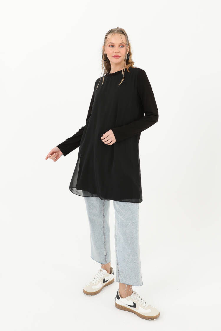 Women's Turtleneck Tulle Detailed Blouse
