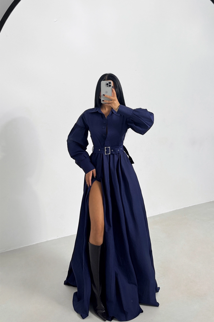 Belt Detail Long Dress