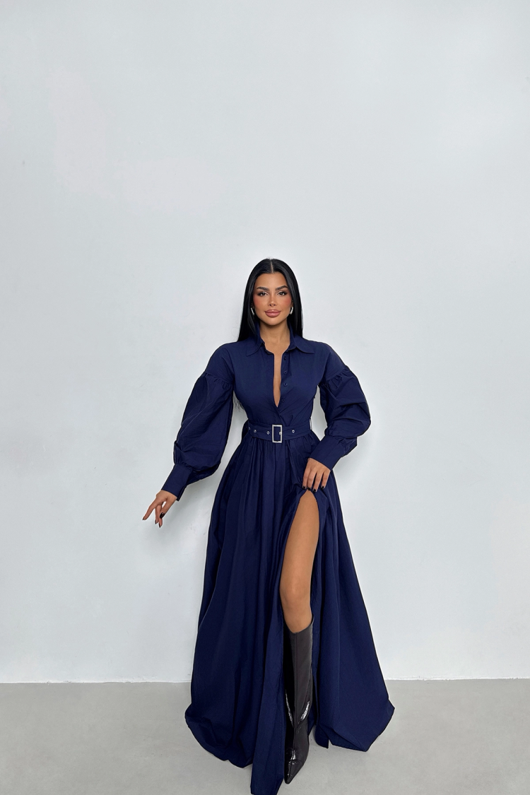 Belt Detail Long Dress