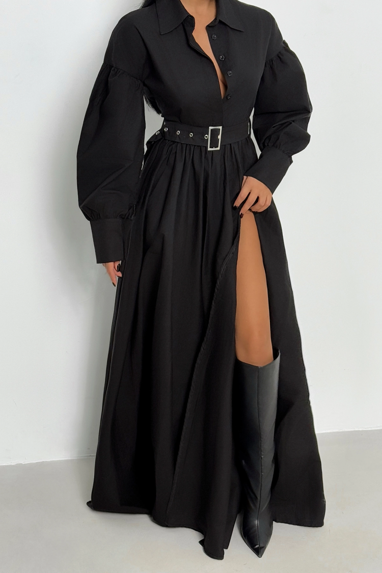 Belt Detail Long Dress