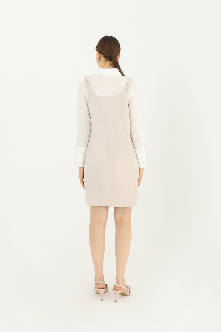 Gathered Strap Detail Short Dress