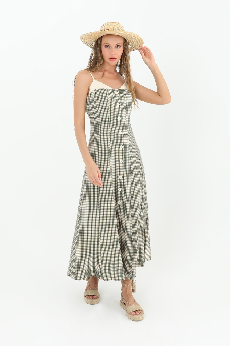 Strappy Midi Dress -& Beige - SOUL - Globality Store - Women Clothes Wholesale Turkey