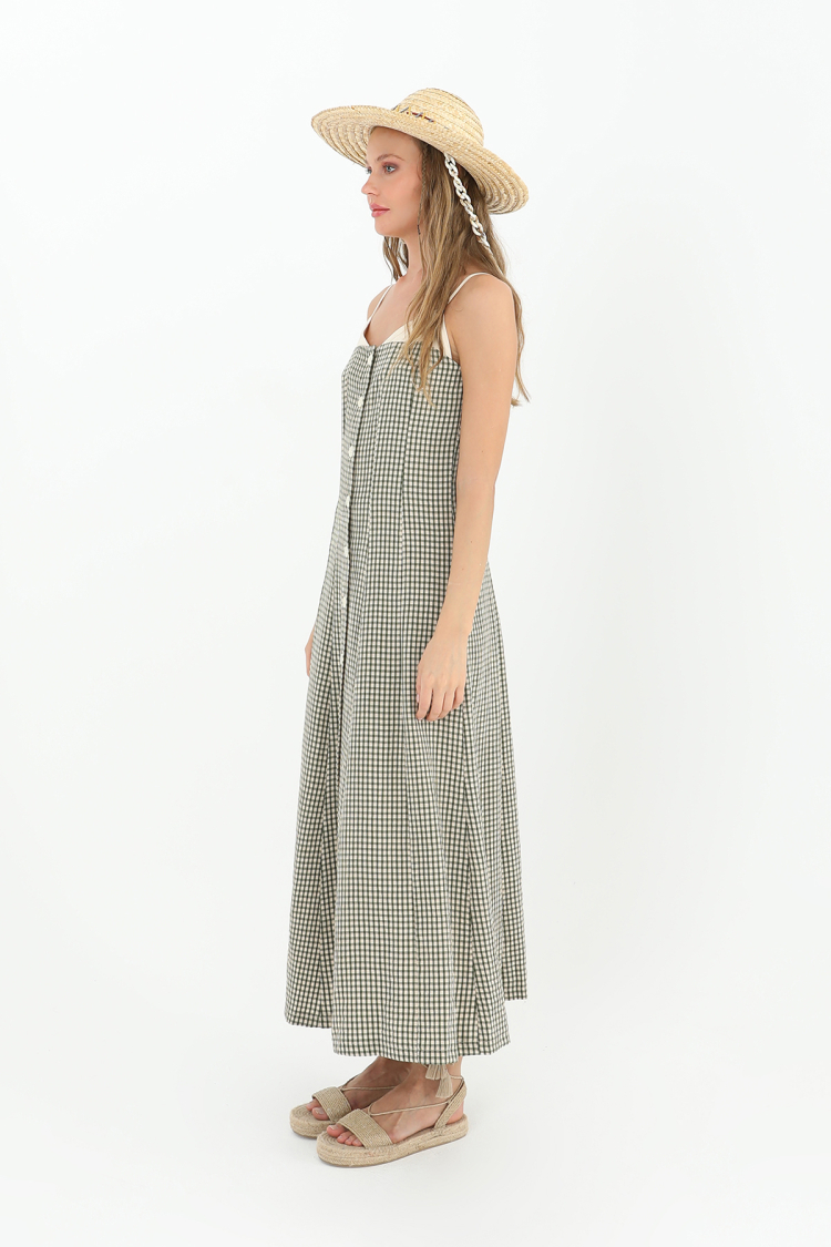 Strappy Midi Dress -& Beige