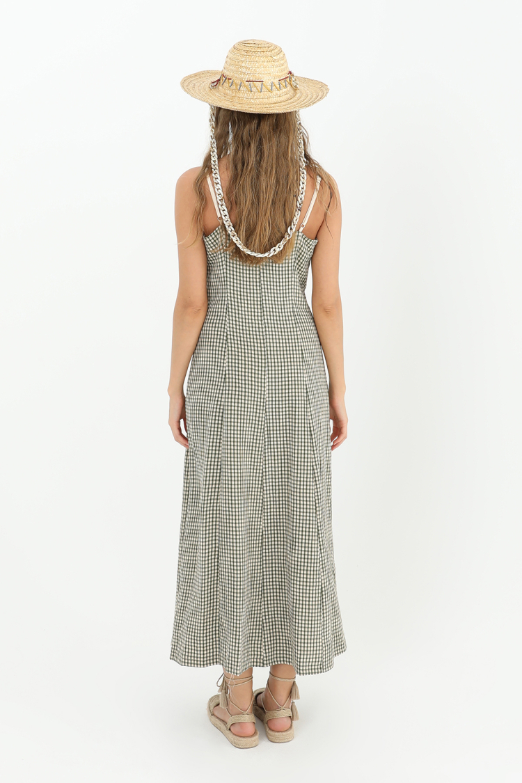 Strappy Midi Dress -& Beige