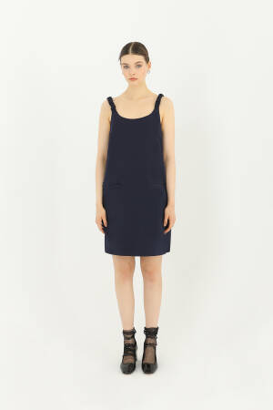 Short Dress With Pleated Strap Detail - SOUL - Globality Store - Women Clothes Wholesale Turkey