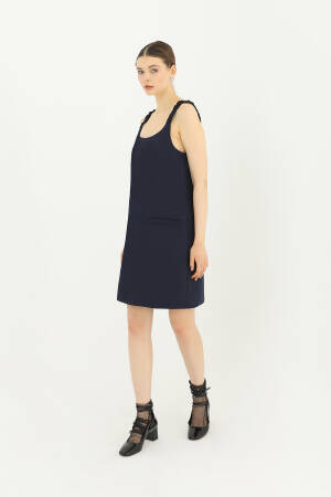 Short Dress With Pleated Strap Detail - SOUL - Globality Store - Women Clothes Wholesale Turkey