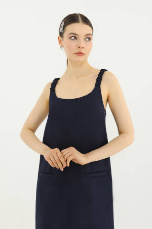 Short Dress With Pleated Strap Detail - SOUL - Globality Store - Women Clothes Wholesale Turkey
