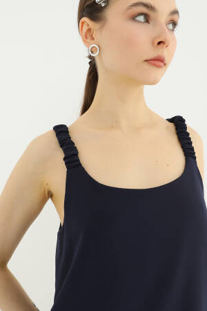 Short Dress With Pleated Strap Detail - SOUL - Globality Store - Women Clothes Wholesale Turkey
