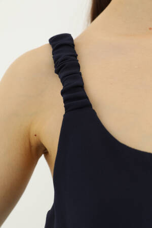 Short Dress With Pleated Strap Detail - SOUL - Globality Store - Women Clothes Wholesale Turkey
