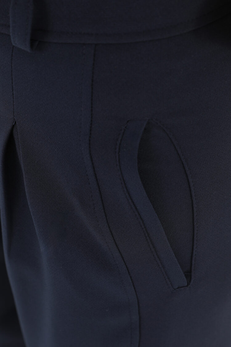 Pleated Front Buttoned Leg Trousers