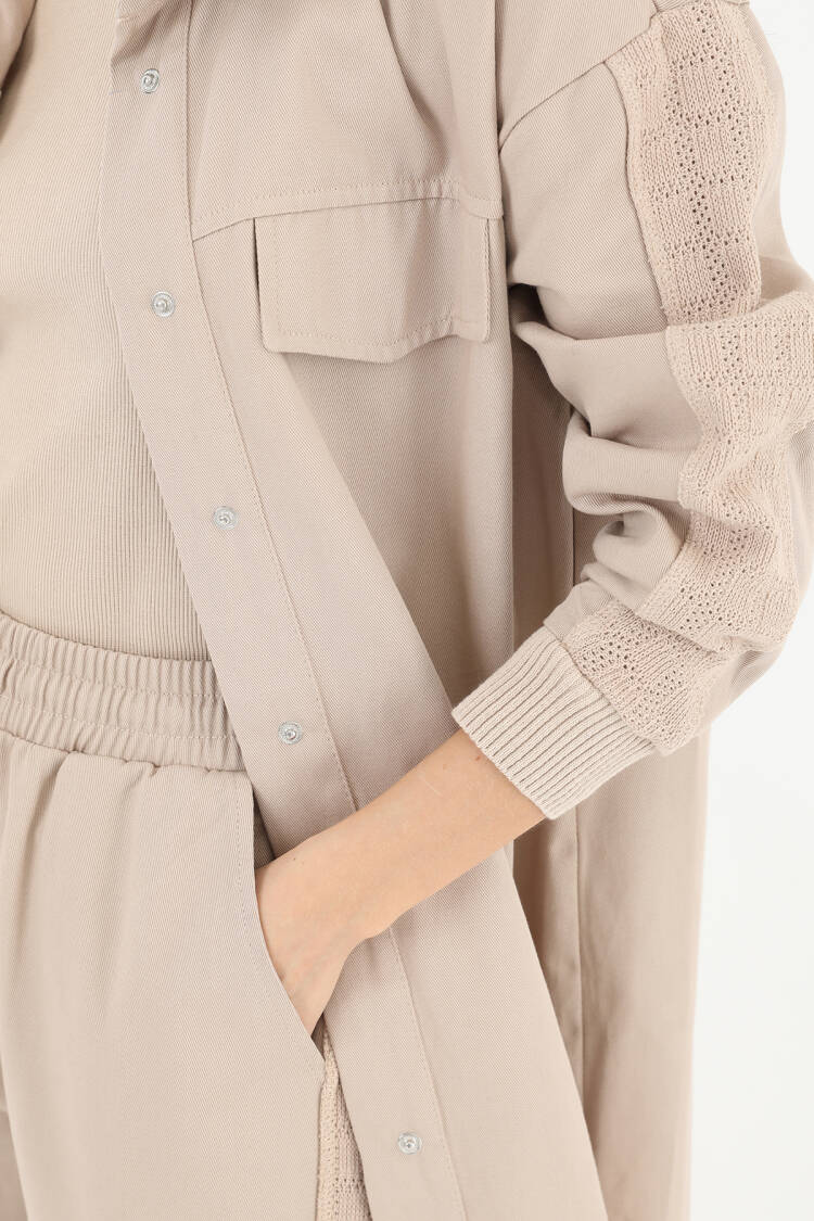 Sleeve Detailed Two Piece Suit