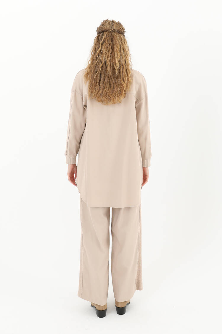 Sleeve Detailed Two Piece Suit