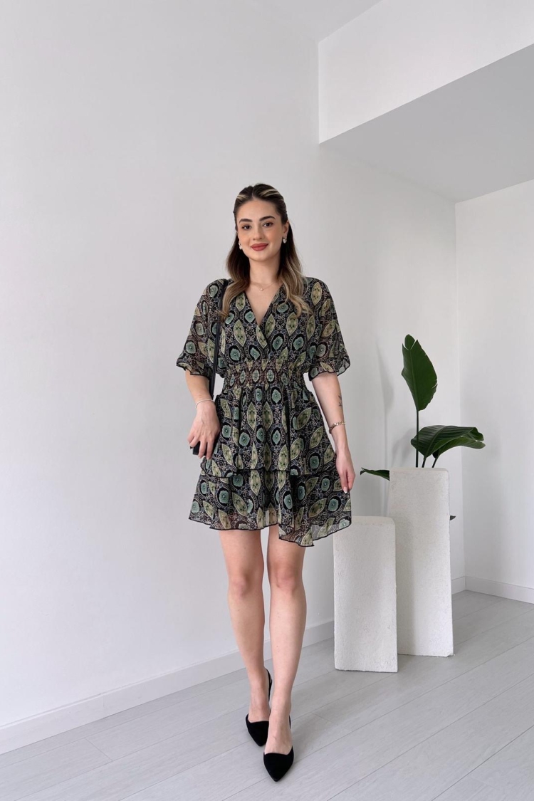 Mini Chiffon Dress - Ezgi Nisantasi - Globality Store - Women Clothes Wholesale Turkey
