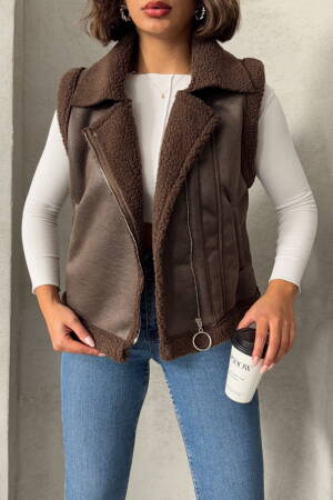 Suede Collar Fur Vest - Topshow - Globality Store - Women Clothes Wholesale Turkey