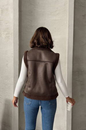 Suede Collar Fur Vest - Topshow - Globality Store - Women Clothes Wholesale Turkey