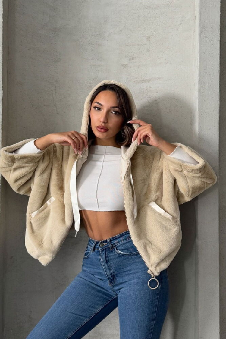 Plush Coat - Topshow - Globality Store - Women Clothes Wholesale Turkey