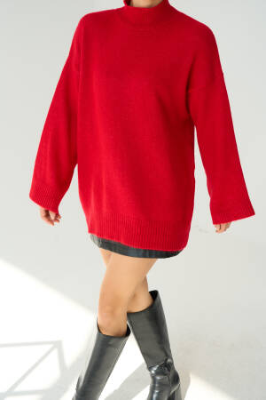 Half Turtleneck Long Sweater - Qustyle - Globality Store - Women Clothes Wholesale Turkey