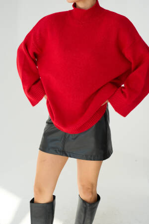 Half Turtleneck Long Sweater - Qustyle - Globality Store - Women Clothes Wholesale Turkey