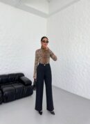 230 Gr Poly Viscose Lycra Metal Button Palazzo Trousers - Ouz Fashion - Globality Store - Women Clothes Wholesale Turkey