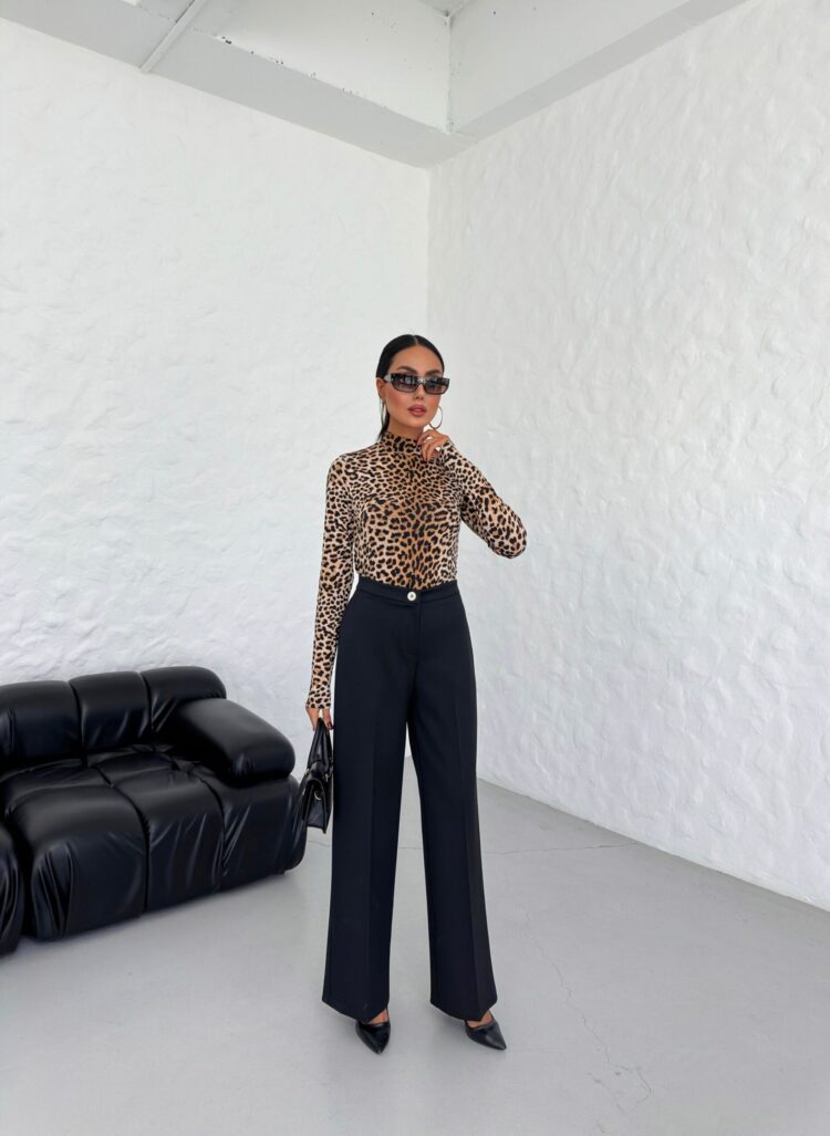230 Gr Poly Viscose Lycra Metal Button Palazzo Trousers - Ouz Fashion - Globality Store - Women Clothes Wholesale Turkey