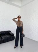 230 Gr Poly Viscose Lycra Metal Button Palazzo Trousers - Ouz Fashion - Globality Store - Women Clothes Wholesale Turkey