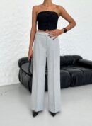 230 Gr Poly Viscose Lycra Metal Button Palazzo Trousers - Ouz Fashion - Globality Store - Women Clothes Wholesale Turkey