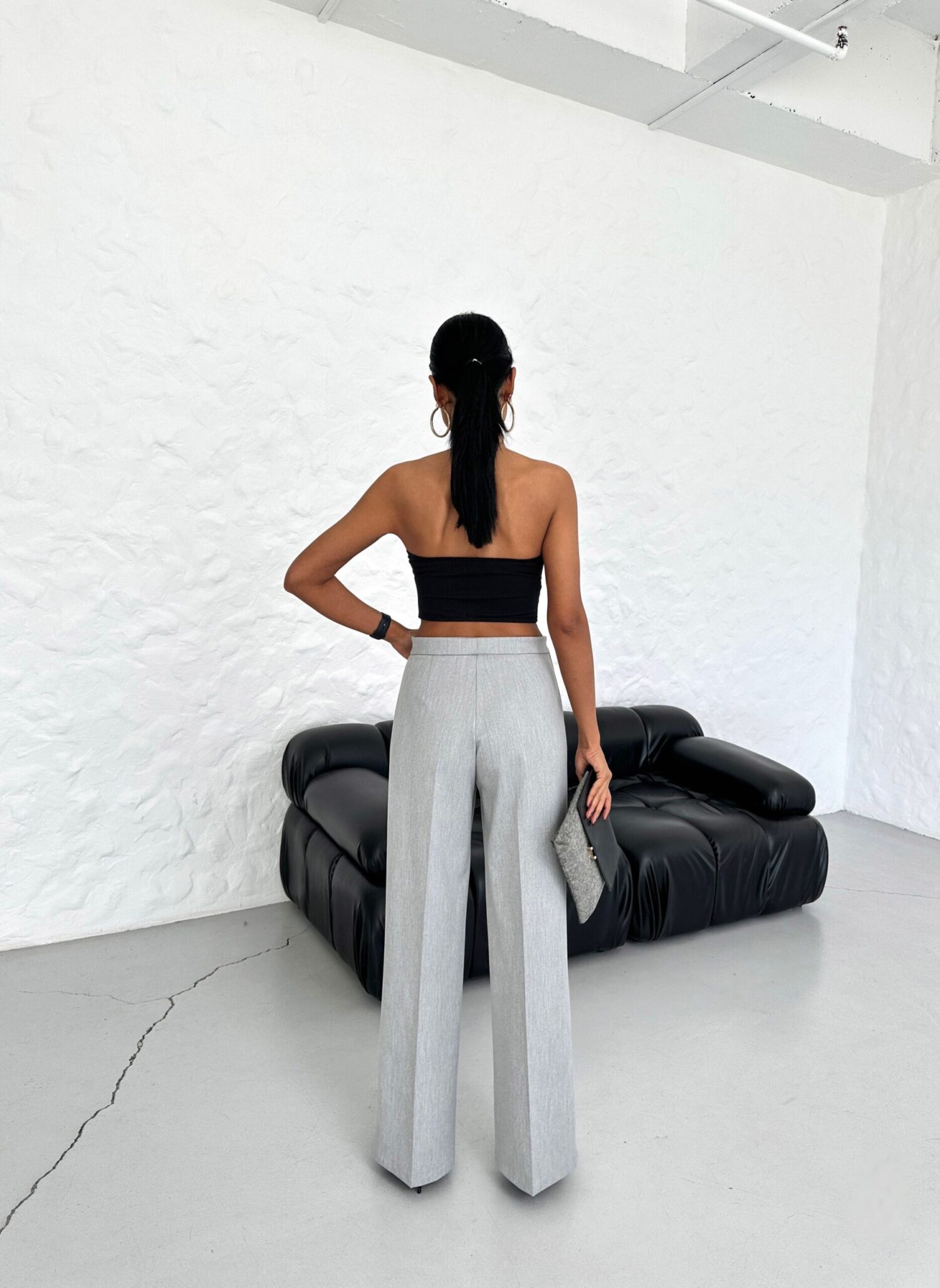 230 Gr Poly Viscose Lycra Metal Button Palazzo Trousers - Ouz Fashion - Globality Store - Women Clothes Wholesale Turkey