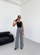 230 Gr Poly Viscose Lycra Metal Button Palazzo Trousers - Ouz Fashion - Globality Store - Women Clothes Wholesale Turkey