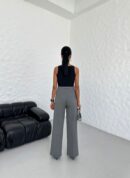 230 Gr Poly Viscose Lycra Metal Button Palazzo Trousers - Ouz Fashion - Globality Store - Women Clothes Wholesale Turkey